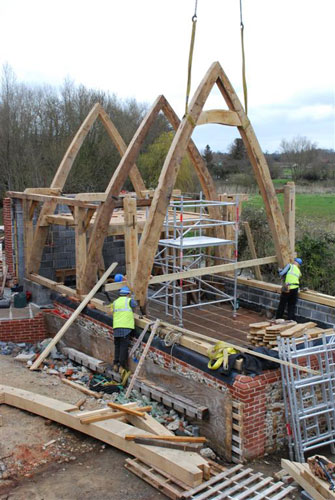 Cruck framed barn image Kennels Farm Needham Market. Cruck framed barn image